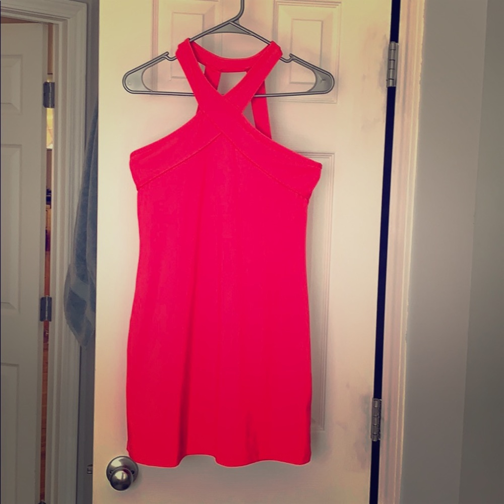 Pink sleeveless Fabletics dress